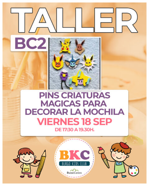 BC2.-Taller pins criaturas mágicas para decorar la mochila